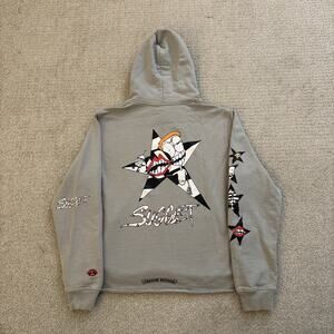 Chrome Hearts Matty Boy Suggest Graphic Print Gray Hoodie Men's Sz M Cropped